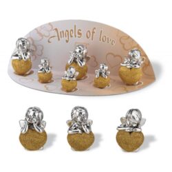 Scultura Angelo in Argento 925 e Glitter