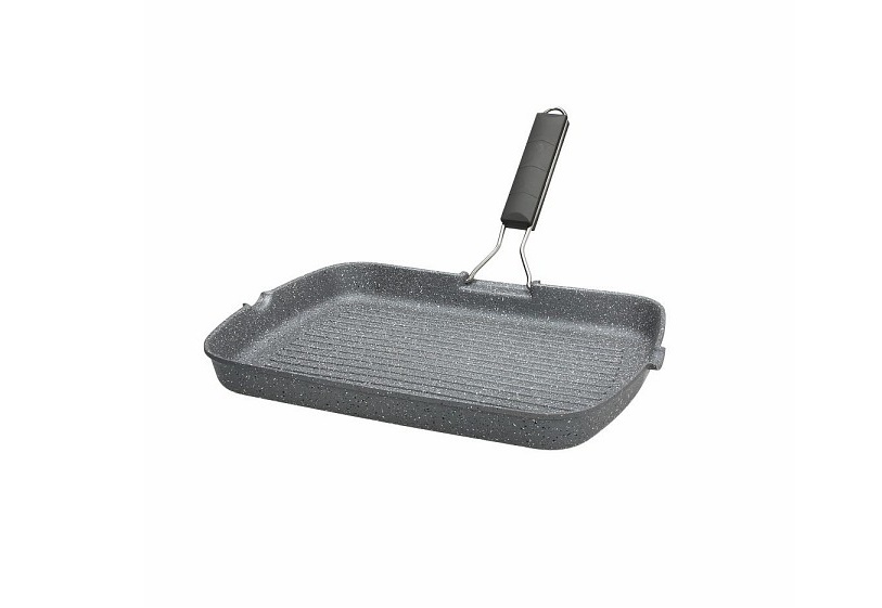 Grill rettangolare con manico pieghevole