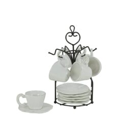 Set caffè 6 persone melissa con piedistallo shabby chic