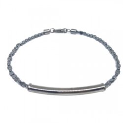 bracciale uomo maglia tipo dodo e placca in argento 925