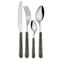 servizio posate texure legno antracite 24 pezzi