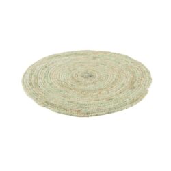 Tovaglietta rotonda verde chiaro in fibre naturali