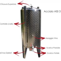 Serbatoio Acciaio Inox 350 Litri Completo Chiuso