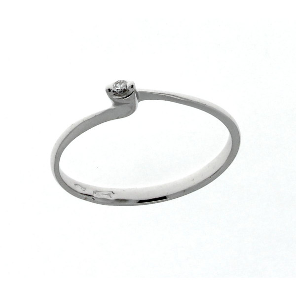 Anello Solitario Donna in Oro 750 e Diamante