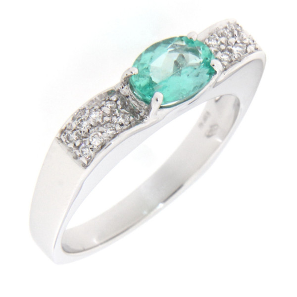 Anello Donna Fascia Importante in Oro 18KT Smeraldo