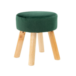 Sgabellino fara in velluto verde scuro