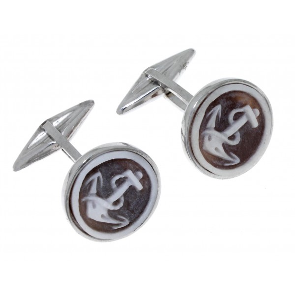 Gemelli in Argento 925 con Cammeo Sardonico