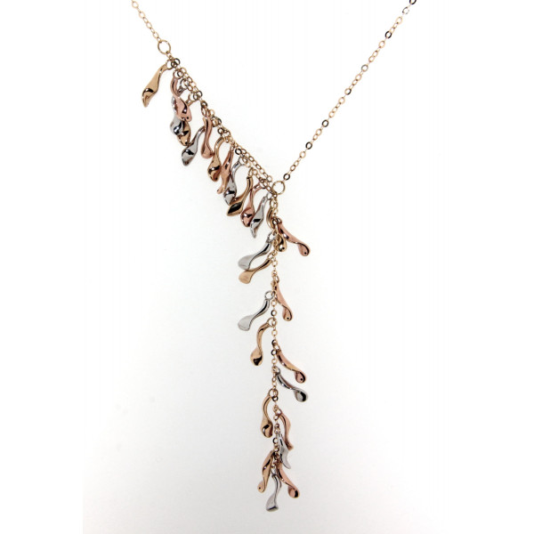 Girocollo Collier Donna Tre colori con Charms in Oro 18KT