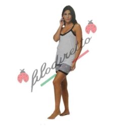 Karel Pigiama Donna Cotone Spalla Stretta Pantalone Corto
