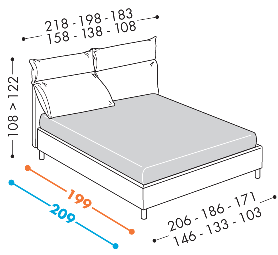 Letto imbottito Pilo OGGIONI - Image 8