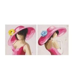 Set 2 Quadri donna con cappello – lorenzon gift