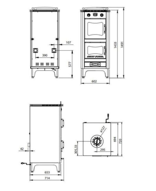 stufa a legna elite classica 13 kw clementi - Image 2