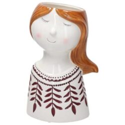 Vaso donna con foglie Anacu bianco Tognana