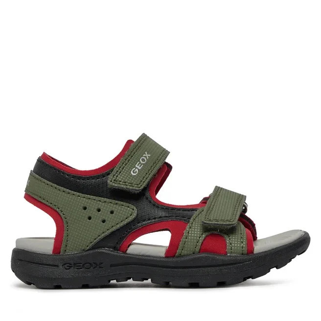 Sandali bambino verde militare e rosso geox