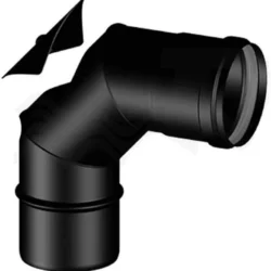 CURVA ISPEZIONABILE 90° tubo scarico fumi NERO Diametro80