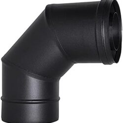 CURVA 90° tubo scarico fumi NERO Diametro 80 per stufa