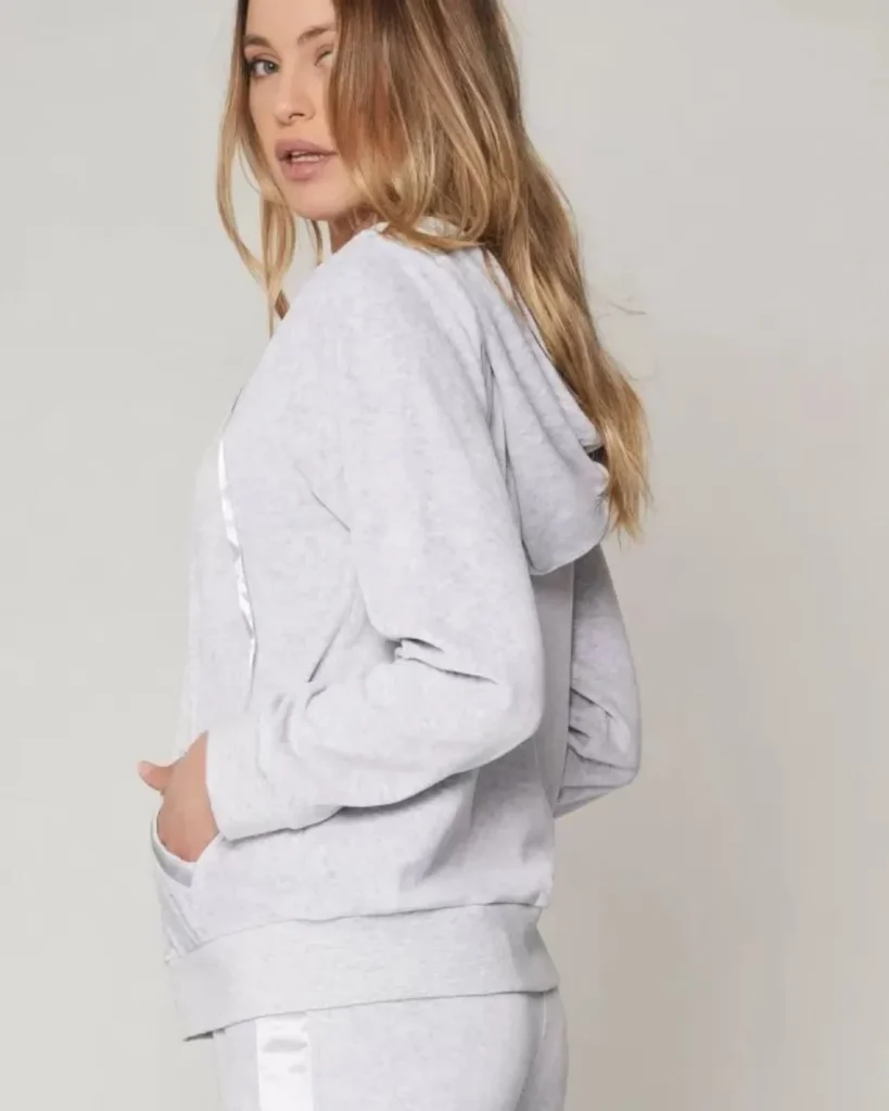 Admas Pigiama Tuta Donna Ciniglia Con Zip + Cappuccio - Image 2