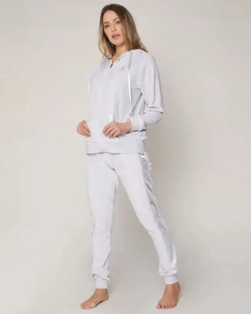 Admas Pigiama Tuta Donna Ciniglia Con Zip + Cappuccio