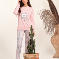 Kissimo Biancaluna Pigiama Donna Caldo Cotone