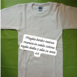 Maglia intima bambino mezza manica caldo cotone