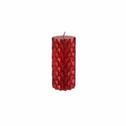 Candela cilindrica cm 15h glitter red Tognana