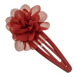 Fermaglio Bambina Fiore Rosso Siena