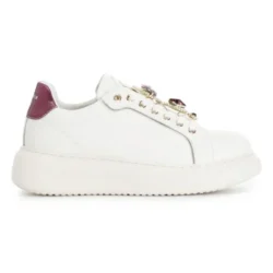 Sneaker donna bianca in pelle CAFéNOIR