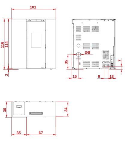 stufa a pellet slim palazzetti tiffany idro ventilata tc - Image 4