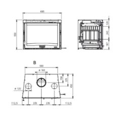 inserto a legna nordica 70 ventilato 4.0