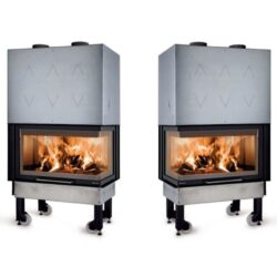 monoblocco 800 a legna nordica ad angolo per caminetti