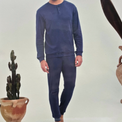 Kissimo Biancaluna Pigiama Uomo Caldo Cotone