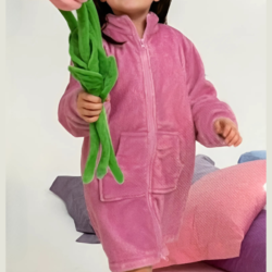 Kissimo Biancaluna Vestaglia Bambina Coral Con Zip
