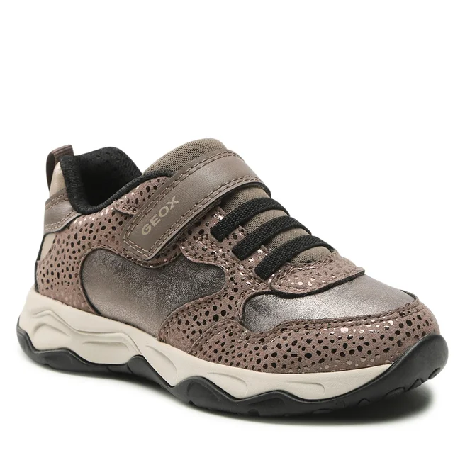 Sneakers Bambina Smoke Grey/Gold Geox