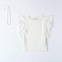Maglietta con collana Panna Bambina Ragazza Sarabanda