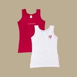 Coppia Canotte Bambina Spalla Larga