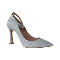 Décolleté donna con cinturino Glitter Argento