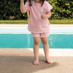 Kissimo Biancaluna Pigiama Bambina Cotone Manica Corta