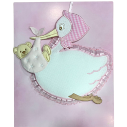 La Chiocciolina Fiocco Nascita Tela Aida Cicogna