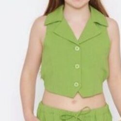 Gilet Bambina Ragazza Verde Acido