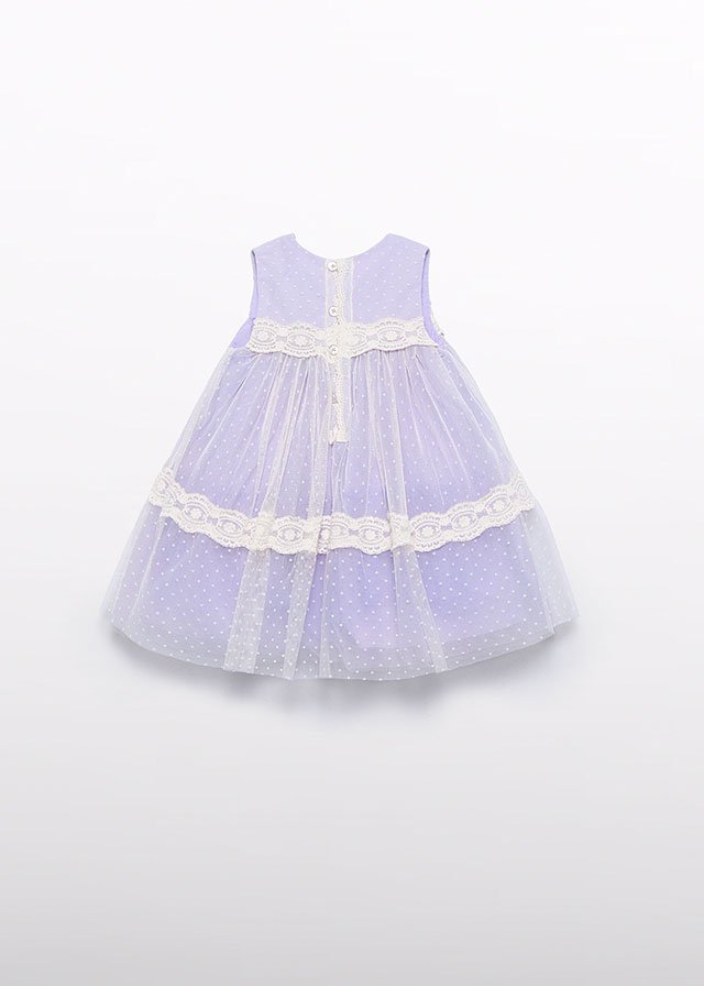 Vestito Tulle Neonata Lilla - Image 3