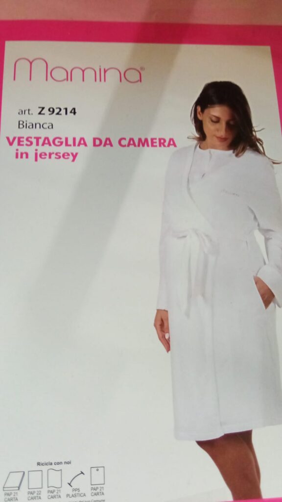 Vestaglia Donna Premaman In Cotone Mamina Art. Z9214