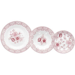Servizio tavola Atollo Fall In Love Rosa, 18 pezzi