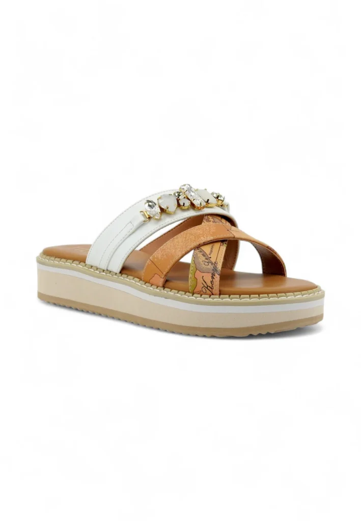 Ciabatta Donna Geo Beige Bianco ALVIERO MARTINI 1° CLASSE