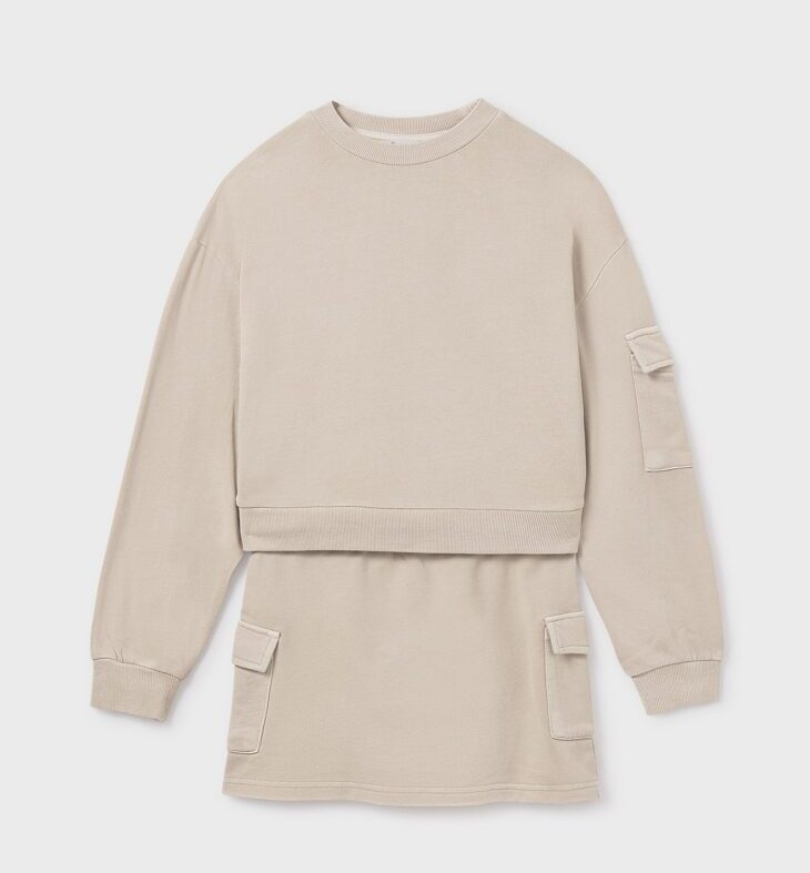 Completo Gonna Beige Bambina Ragazza