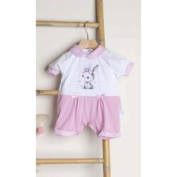 Pagliaccetto neonata con coniglietto in Jersey Gary