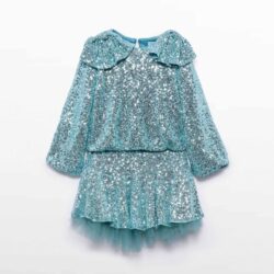 Completo Lustrini Verde Bambina Ragazza