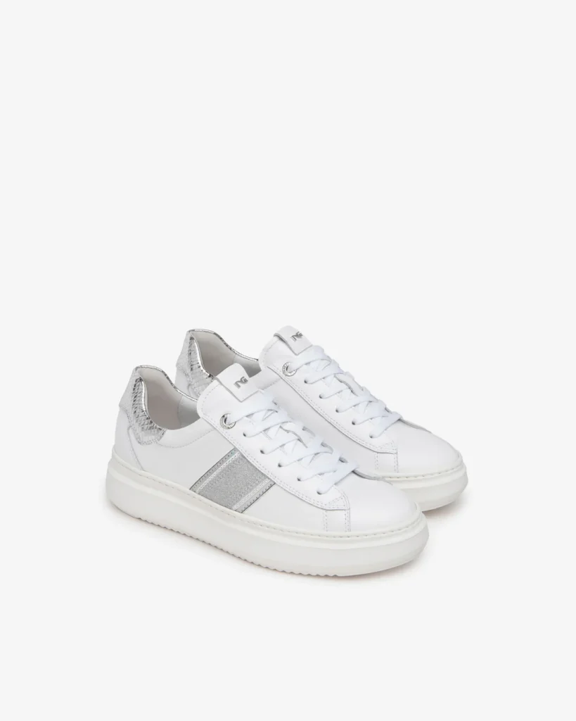 Sneakers donna in pelle Bianco NeroGiardini - Image 2