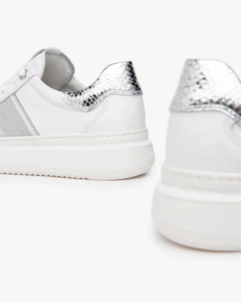 Sneakers donna in pelle Bianco NeroGiardini - Image 4