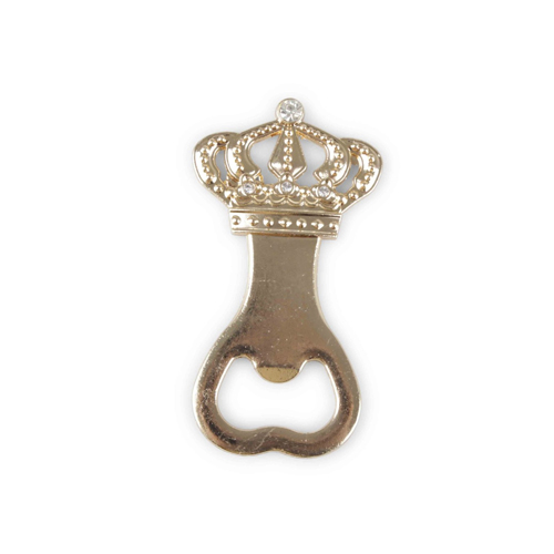 apribottiglia oro con corona e strass