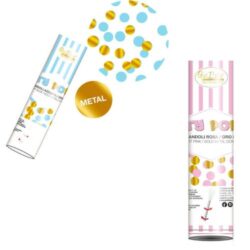 cannone spara coriandoli 20 cm rosa – celeste